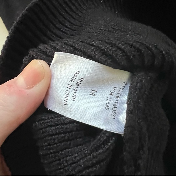 Mod on Trend Black Sweater with Sequin Fringe Medium Cowgirl Southern Glitter - Picture 5 of 7